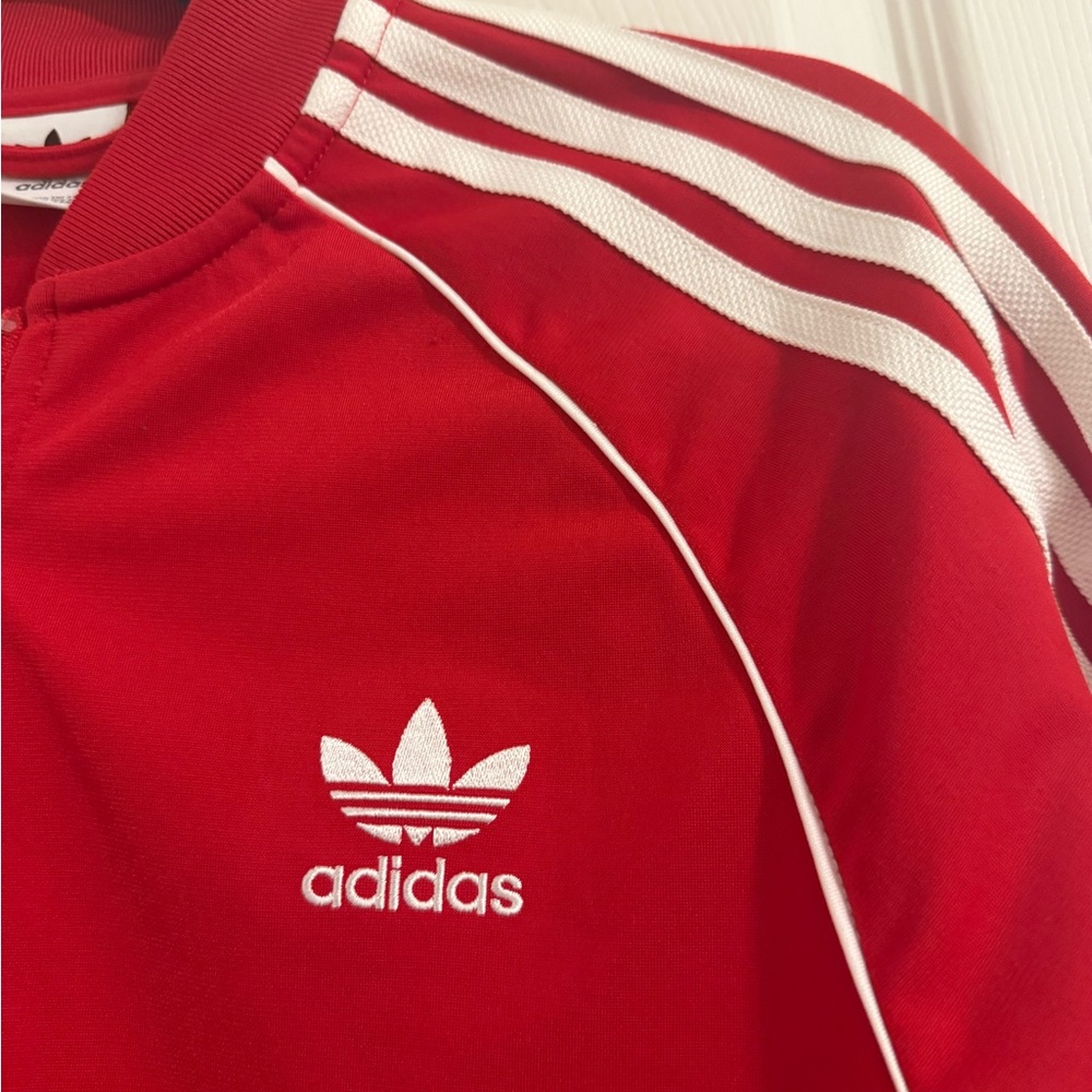 Adidas Red and White Track Jacket - Picture 3 of 5